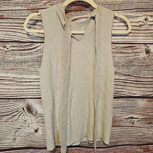 Anthropologie Sleeveless top Women's  XL tan/silver/gold NWT